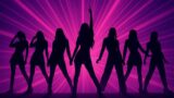 AI関連のブログ 紫とマゼンタの光線が広がる背景の中、7人の女性シルエットが力強く並び、下部には「#XG_COACHELLA」の文字が配置されたステージ演出風アイキャッチ画像。